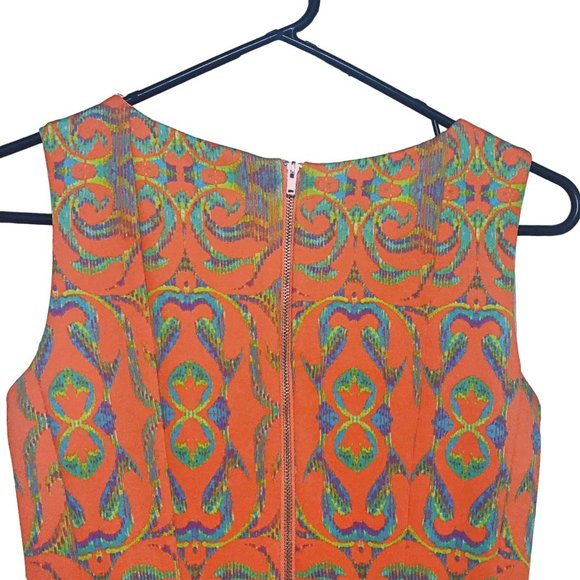 GABBY SKYE Women's Size 4P Dress ORANGE BAROQUE Fit & Flare, Stretch, Pockets - Picture 7 of 8